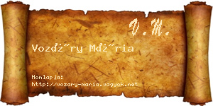 Vozáry Mária névjegykártya