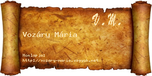 Vozáry Mária névjegykártya