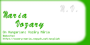 maria vozary business card